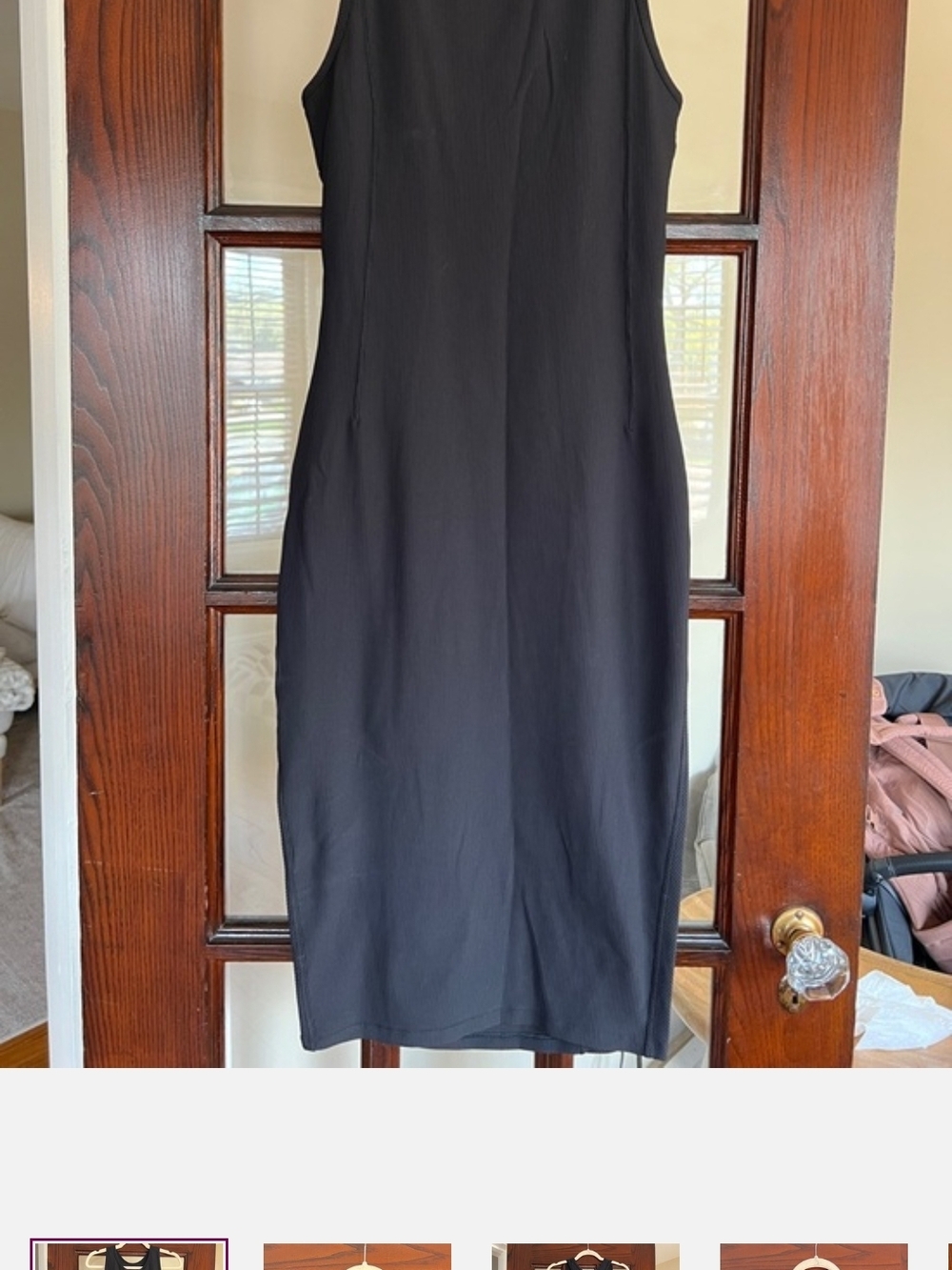 lululemon athletica Black Backless Sleeveless Midi Dress Still New Medium